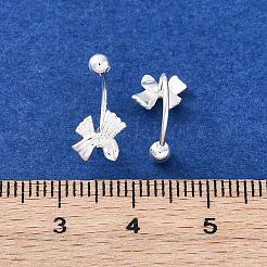 Orecchini a bottone in argento fine s999&nbsp;EJEW-F356-03S