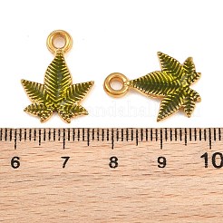 Pendentifs en acier inoxydable 304 avec émail vert olive foncé&nbsp;SA-CBAF5D5-09G