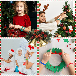 30 Stück Silikon-Armbänder mit Weihnachtsmotiven in zwei Farben&nbsp;BJEW-CN0001-08