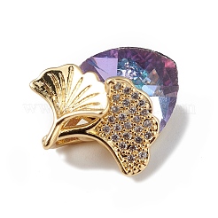 Véritable 18k plaqué or placage en laiton micro pave clair pendentifs en zircone cubique&nbsp;KK-C015-24G-09