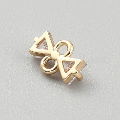Verbindungsanhänger mit durchsichtigem Zirkonia-Pavé aus Messing&nbsp;KK-WH0365-010G-03