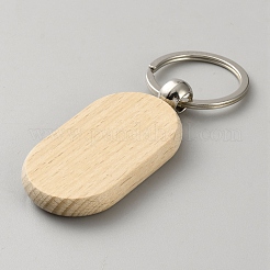 Schlüsselanhänger aus Buchenholz&nbsp;KEYC-WH0003-22P