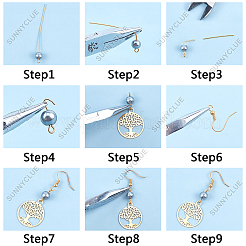 Kit fai da te per realizzare orecchini a tema fiori e foglie&nbsp;DIY-SC0012-52