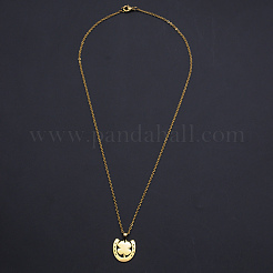 201 colliers pendentifs en acier inoxydable&nbsp;NJEW-S105-JN716-45-2