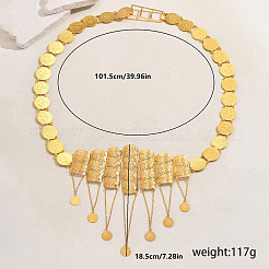 Catene per la vita con ciondolo a moneta con nappa floreale in lega di zinco ed ottone di lusso ed elegante per le donne&nbsp;ZU0356