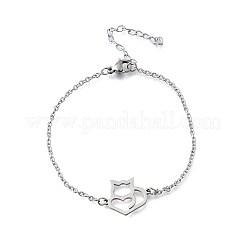 201 pulseras de eslabones de zorro de acero inoxidable&nbsp;BJEW-B128-05P