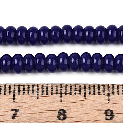 Chapelets de perles en verre opaque de couleur unie&nbsp;GLAA-ZX008-4mm-18P