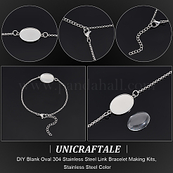 DIY Blanko Oval 304 Edelstahl Gliederarmband Bausätze&nbsp;BJEW-UN00003