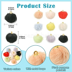 20 Stück Plüsch-Pompon-Anhänger&nbsp;FIND-YW0008-65A