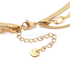 Collane dorate in acciaio inossidabile 304 a 3 strato per donna&nbsp;NJEW-A032-03G-01