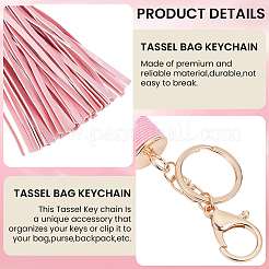 1 porte-clés à pompon en cuir PU&nbsp;KEYC-CL0001-51A