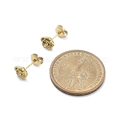 Pendientes de botón de acero inoxidable 304 con revestimiento iónico (IP)&nbsp;X-EJEW-P300-01G
