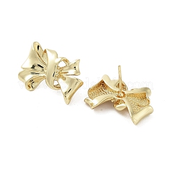 Orecchino a bottone in ottone placcato cremagliera&nbsp;EJEW-C081-31G