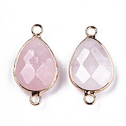 Connecteurs de liens en quartz rose naturel&nbsp;G-T131-49K