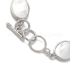 Naturweiße Muschel-Gliederkettenarmbänder&nbsp;BJEW-E077-02P-01