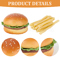12 Stück PVC-Imitat-Pommes frites & 1 Stück PU-Leder-Imitat-Hamburger&nbsp;AJEW-CN0007-07