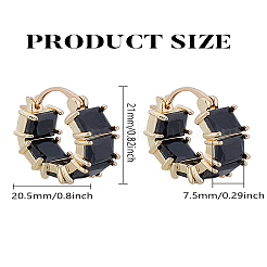 1 paio di orecchini a cerchio in ottone con micro pavé di zirconi cubici&nbsp;EJEW-LP0004-79