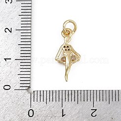 Pendentifs avec zircon cubiques à micro-pavés en laiton&nbsp;KK-D409-42G-B