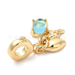 Pendentifs avec zircon cubiques à micro-pavés en laiton&nbsp;X-KK-D027-06G