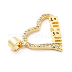 Porte micro ouvrent pendentifs zircone cubique en laiton de placage&nbsp;KK-K270-02G