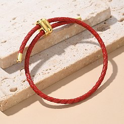 Lederarmbänder geflochtene Schnur&nbsp;BJEW-G675-06G-15
