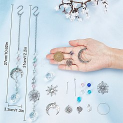 Kit per la realizzazione di decorazioni con ciondoli a forma di luna e sole in lega&nbsp;DIY-SC0020-15
