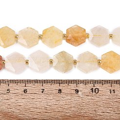 Natürliche goldene Seidenjadeperlenstränge&nbsp;G-N368-01A-16