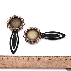 Fassungen für Lesezeichen-Cabochons aus Legierung und Eisen&nbsp;PALLOY-N184-10AB