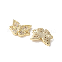 Ciondoli a farfalla in ottone micro pavé con zirconi cubici trasparenti&nbsp;KK-Q031-04G