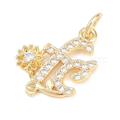 Pendentifs en laiton zircon cubique transparent&nbsp;KK-D258-39G-01