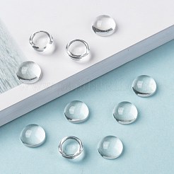 Mezzo trasparente cabochons di vetro rotondo&nbsp;X-GGLA-R027-10mm