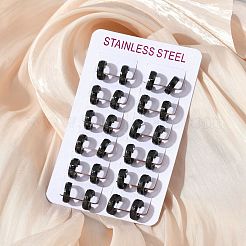 Boucles d'oreilles créoles en acier inoxydable 304 à effet poli&nbsp;EJEW-M001-31EB