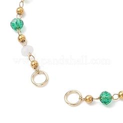 Handgefertigtes Armband aus Edelstahl 304 und facettierten Rondellglasperlen&nbsp;AJEW-JB01476-01
