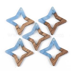 Pendentifs en résine opaque et bois de noyer&nbsp;RESI-S389-028A-C