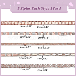 5 Yard (ca. [91] cm) selbstklebendes Strassband mit zwei verschiedenen Glasmotiven&nbsp;DIY-AR0004-55