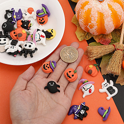 28 Stück 14 Stile Halloween undurchsichtige Harz-Cabochons&nbsp;RESI-CA0001-60