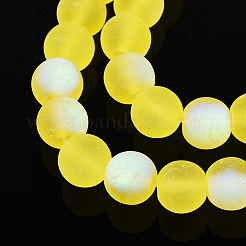 Perles de verre dépoli transparent&nbsp;LS-GLAA-T032-T8mm-MBB12