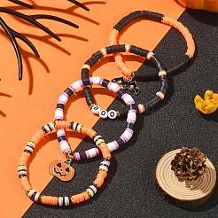 4 Stück 4 Stil Fimo Heishi Surfer Stretch Armbänder Set&nbsp;BJEW-TA00276
