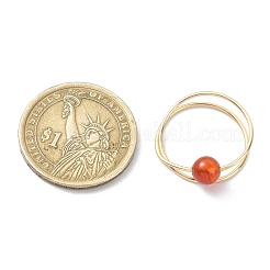 Set di anelli per dito rotondi con perline miste naturali e sintetiche da 4 pz&nbsp;RJEW-TA00091