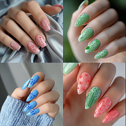 Plantillas de arte de uñas diy de acero inoxidable&nbsp;MRMJ-WH0092-123
