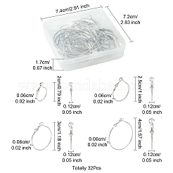 32 Stück 4 Stile Eisen Huggie Creolen Zubehörse&nbsp;IFIN-FS0001-49B