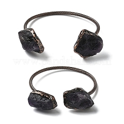 Bracelets manchettes en perles d'améthyste naturelle&nbsp;BJEW-Q070-02R-02