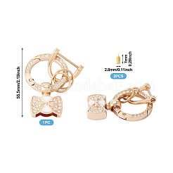 1 Stück DIY Legierung Strass Feder Tor Ringe Schlüsselanhänger&nbsp;FIND-TA0008-54B-G