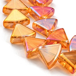 Fili di perle di vetro trasparente placcato completamente arcobaleno&nbsp;EGLA-G037-08A-FR03