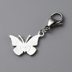 Décoration de pendentif en alliage d'émail papillon&nbsp;LS-HJEW-WH0042-73E