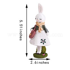 Statue de lapin debout en résine sculpture de lapin figurine de lapin de table pour la décoration de la maison de table de jardin de pelouse (blanc)&nbsp;JX082A