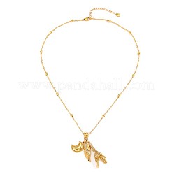 Collares con colgante de torre Eiffel con alas de luna&nbsp;WG97DE7-01