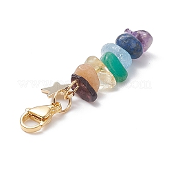 Decoraciones colgantes de chips de piedras preciosas mixtas naturales de 7 chakra&nbsp;HJEW-JM01024