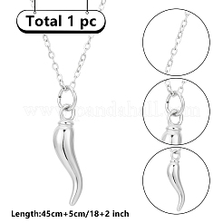 1 Stück 304 Edelstahl Füllhorn/italienisches Horn Cornicello Anhänger Kabelkette Halsketten für Frauen Männer&nbsp;NJEW-LP0001-02