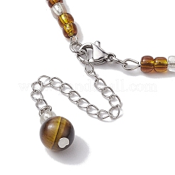 Chip di occhio di tigre naturale e creazione di braccialetti di perline fatti a mano&nbsp;AJEW-MZ00001-02